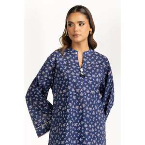 ชุดเซ็ตพิมพ์ลายสีน้ำเงินสำหรับผู้หญิง ชุดลำลอง 2 ชิ้น ไซส์ XS-XXS สำหรับฤดูใบไม้ผลิ/ฤดูร้อน - Product Image 4