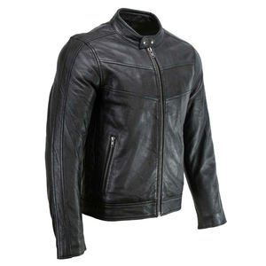 Veste en cuir pour hommes, vestes de motard noires, vêtements d'extérieur vintage en similicuir, veste légère décontractée - Product Image 4