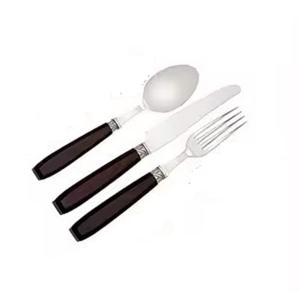 ชุดภาชนะอาหารสเตนเลสสตีลที่มีด้ามจับสีน้ำตาลรวมทั้งช้อนเสร็จกระจกสำหรับงานเลี้ยง - Product Image 2