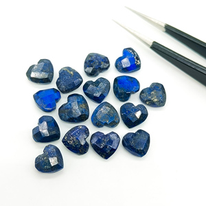 AAA Lapis Lazuli pierre précieuse sculptée à la main en forme de coeur pour la fabrication de bijoux 8mm Lapis Lazuli pierre précieuse en vrac sculpture Briolette - Product Image 4