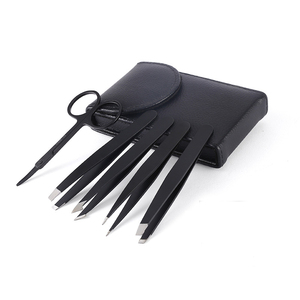 Juego de 5 Pinzas para Cejas con Puntas Inclinadas, Planas y Puntiagudas, Pinzas de Precisión y Tijeras Curvas - Product Image 3