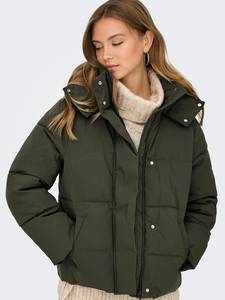 Vente chaude de haute qualité Olive femmes veste matelassée courte manteau d'hiver respirant avec chapeau détachable remplissage Polyester - Product Image 4