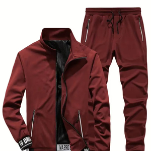 Best Selling Men's <b>Plus</b> <b>Size</b> Winter Tracksuit 100% Cotton Unique Solid Pattern Design with Custom Logo Street Wear - Product Image 1