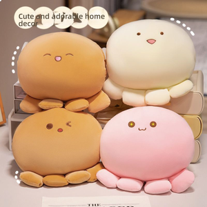 Aika Bespoke Super Soft Plush Cream Winking Mochi Octopus Sensory Fidget Cushion with PP Cotton Filling Office Desk Decor - Product Image 4