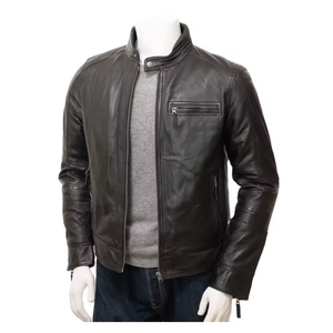 2025 chaquetas de cuero de motociclista de piel de oveja auténtica para hombre de alta calidad personalizadas, chaqueta de invierno de cuero puro - Product Image 5