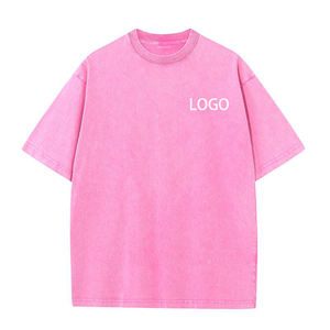 Camiseta lavada de algodón ácido, camiseta vintage desgastada con bordado, camisetas personalizadas para hombres con serigrafía - Product Image 4