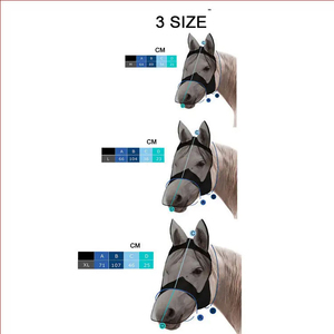 หน้ากากกันแมลงสำหรับม้า ระบายอากาศได้ดี น้ำหนักเบา คุณภาพสูง ดีไซน์ใหม่ สีตามสั่ง ป้องกันเสียงรบกวน ป้องกันดวงตา - Product Image 6