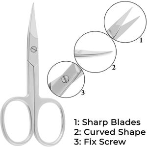 Tijeras de uñas de belleza de acero inoxidable alemán de 4 pulgadas al por mayor, tijeras de manicura, hoja curva con acabado de arena, tipo hoja recta - Product Image 4
