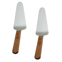 Desain Unik Stainless Steel Gagang Kayu Buatan Tangan Ramah Lingkungan Warna Dapat Disesuaikan Alat Penyajian Kue Dekorasi Dessert yang Dapat Digunakan Kembali