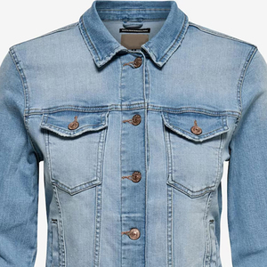 2024 nueva chaqueta vaquera de moda para mujer, manga larga, botón suelto, perlas, solapa corta, salvaje, informal, alta calidad, MOQ bajo para invierno - Product Image 5