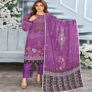 Vestidos de Verano de Moda AF para Mujer, Conjunto de 3 Piezas, Bordado Tradicional Pakistaní, Salwar Kameez, Sin Arrugas, Largo hasta la Rodilla, Rungrez - Product Image 6