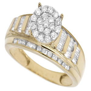 Anillo de compromiso de diamantes redondos y Baguette de moissanita helada chapada en oro, joyería de Hip Hop de lujo en plata 925, moda de boda - Product Image 2