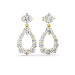 Boucles d'oreilles pendantes en diamant de laboratoire 3,266 CT, forme poire, diamants CVD VVS-VS EF, or 18 carats, 14 carats, 10 carats et argent 925, rose, jaune - Product Image 5