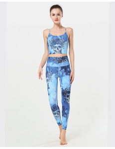 Ensemble de Yoga de gymnastique sans couture pour femmes collants élastiques extensibles haut respirant bonne qualité vente chaude exercice Fitness costumes motif - Product Image 5