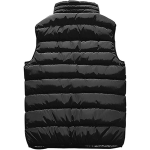 Custom <b>Men's</b> Varsity Jacket Stand Collar <b>Lightweight</b> Shiny Water Resistant Winter Warm Sleeveless - Product Image 2