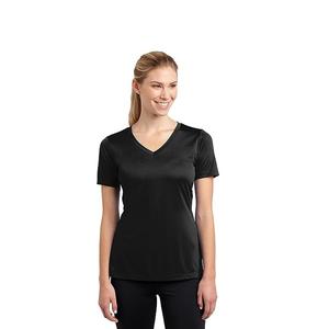 Vente en gros de t-shirt de sport à manches courtes en polyester de couleur unie personnalisé coupe ajustée pour femmes top vente de t-shirt en polyester à col rond de BD - Product Image 1