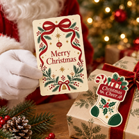 Cartes de vœux de Noël personnalisées imprimées sur mesure, motifs festifs personnalisés, impression offset, 5 pièces par lot pour offrir en cadeau en saison