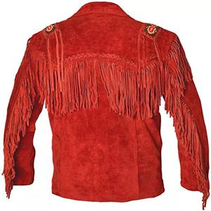 Meilleure vente veste en cuir de Cowboy de Style occidental à franges et perles de couleur noire - Product Image 6