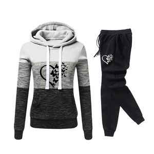 Survêtement Femme Automne Hiver Chaud Hoodies Top Suits Casual Sweatshirts à Capuche et Pantalons de Jogging Outfits Sweatpants 2 Piece Sets - Product Image 1