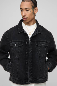 Veste en jean d'hiver multi-poches, décontractée, robuste, écologique, 100% coton, avec boutons - Product Image 6