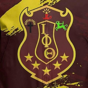Iota phi theta เสื้อแจ็กเก็ตผ้าซาตินปักลาย1963แบบชาวกรีกเสื้อชั้นนอกบอมเบอร์ - Product Image 4