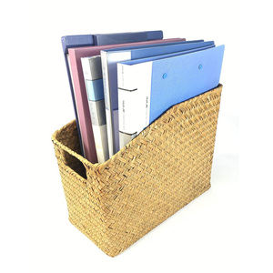 Competitive price seagrass file holder handmade magazine storage stand desktop drawer organizers - Product Image 1
