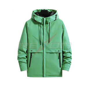 Venta al por mayor de alta calidad de los hombres en blanco chaqueta al aire libre transpirable con capucha cortavientos de impresión de primera calidad al aire libre Casual Top deportivo - Product Image 1