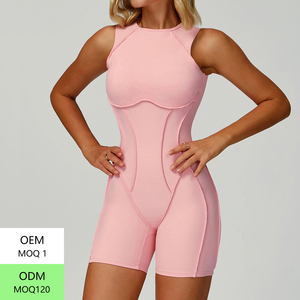 Logo personnalisé femmes en forme de V taille dos nu Fitness sport Yoga combinaison en plein air actif décontracté haute élastique Yoga combinaison - Product Image 4