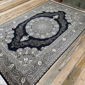 Grand tapis vintage 6,3x9,9 pieds, tapis turc en laine noir à pois - Product Image 3