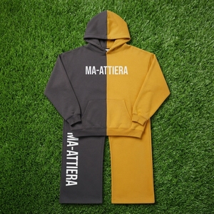 Conjunto de Sudadera Oversize de Dos Tonos y Pantalones Anchos de Felpa para Mujer, Chándal Urbano de Algodón con Bloques de Color - Product Image 6