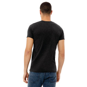 T-shirt unisexe gris foncé chiné à manches courtes 52% Airlume Cotton 48% Polyester 32 Single 4.2 oz Formal Style - Product Image 3