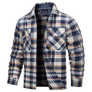 Chemises à manches longues en flanelle respirante 100% coton de haute qualité avec logo personnalisé, vente en gros, vêtements décontractés pour hommes, fabricant OEM - Product Image 1