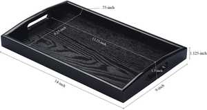 Plateau de service rectangulaire en bois massif fait main, qualité alimentaire, finition lisse, pour la maison, la cuisine et le petit-déjeuner - Product Image 2