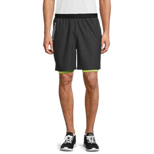 Bermuda 2 en 1 à séchage rapide pour homme, confortable, double couche, poche pour téléphone portable, jogging de sport écologique pour la course à pied, solide - Product Image 2