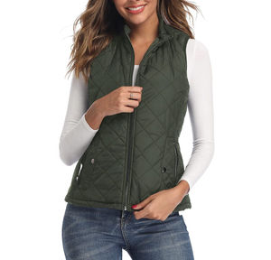 Design personnalisé femmes gilets rembourré léger gilet col montant matelassé gilet avec poches zippées respirant avec le meilleur OEM - Product Image 3