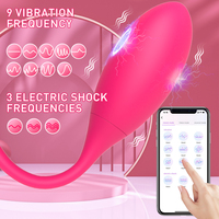 App-Funkfernbedienung mit 9 Vibrationsfrequenzen und 3 Elektroschock-Modi, Wiederaufladbarer, Unauffälliger G-Punkt-Stimulator für Frauen, Wasserdicht nach IPX7