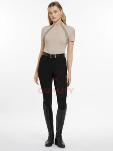 Capa base delgada de manga larga de tela de secado rápido transpirable de alta calidad rendimiento ecuestre OEM mujer capa base de equitación - Product Image 3