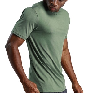 Vente en gros T-shirts décontractés à manches courtes tricotés 100% coton personnalisés pour hommes, été respirant, séchage rapide, doux et confortable, couleur unie - Product Image 2