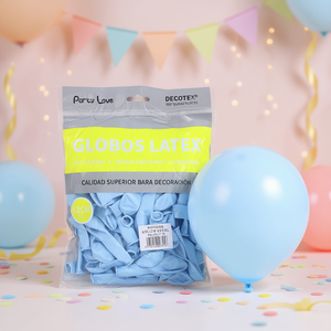 Palloncini in lattice Party Love 12 cm blu pastello R5 per decorazioni - Product Image 3