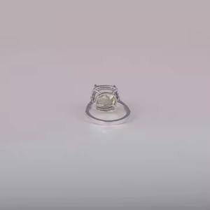 Glamorous 14KT Solid Gold Plated Stunning Lab Created Yellow Cushion Diamond Engagement <b>Ring</b> for Girls - Product Image 3