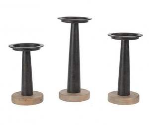 Juego de soporte de vela de diseño de cadena de 2 portavelas de Metal único hecho a mano acabado negro iluminación decorativa para el hogar y la Oficina - Product Image 6