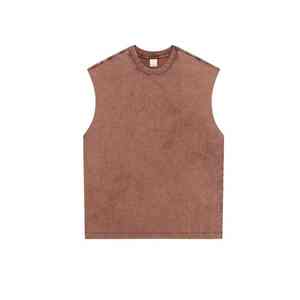 Streetwear Débardeur de gymnastique oversize sans manches en tricot coupe personnalisée T-shirt pour hommes de High Street avec impression par transfert de chaleur - Product Image 1