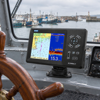 Traceur de cartes GPS et sondeur de poissons pour bateau de pêche commercial 7 pouces, système de navigation marine 12V 24V DC