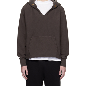 NUEVA Sudadera con capucha recortada personalizada Unisex 400 Gsm Cotton Heavyweight Hoodies Drop Shoulder Cropped Hoodie para hombres - Product Image 5
