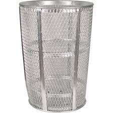 Heavy duty outdoor galvanized trash <b>bin</b> <b>with</b> vintage rustic look and strong <b>lid</b> for industrial and farmhouse use - Product Image 6
