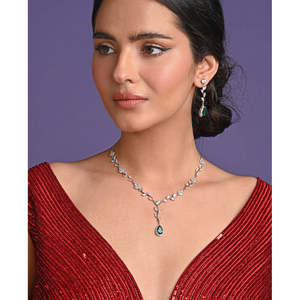 Compre Conjuntos de Collares de Plata de Ley 925 de Primera Calidad para Mujer, con Patrones Geométricos y Numéricos, Chapados en Rodio, para Compromiso o Aniversario - Product Image 4