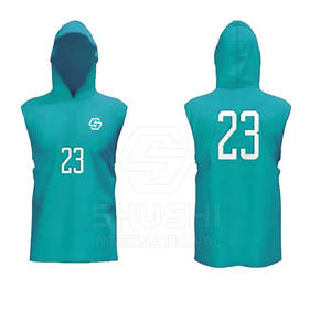 Sudadera con capucha sin mangas de fútbol con bandera personalizada para hombre, 7on7 talla grande, deportes de rendimiento transpirables de secado rápido con color y logotipo personalizados - Product Image 2