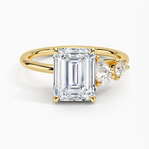 Anillo de compromiso de moda atemporal de oro sólido de 14K exclusivo de diamante cultivado en laboratorio VVS asimétrico para profesionales del fabricante - Product Image 1