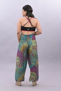 Pantalones de pierna ancha de cintura alta de alta calidad, pantalones con estampado de algodón para mujer, pantalones de estilo recto con estampado de patrón personalizado con bolsillo - Product Image 5