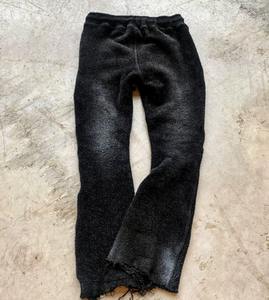 Custom Mohair Pants Black Unisex High Quality Knitted <b>Men</b> Flare <b>Baggy</b> Sweat Pants Mohair Flared Sweatpants - Product Image 6